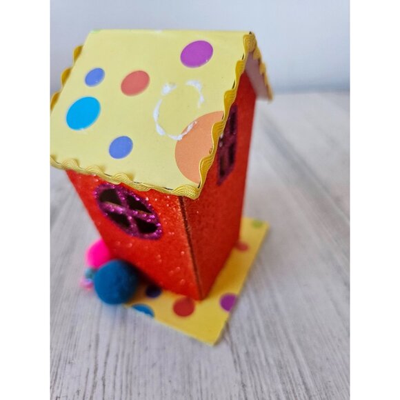 Katherine's collection Orange spring birdhouse glitter unique cardboard Easter - Picture 4 of 9